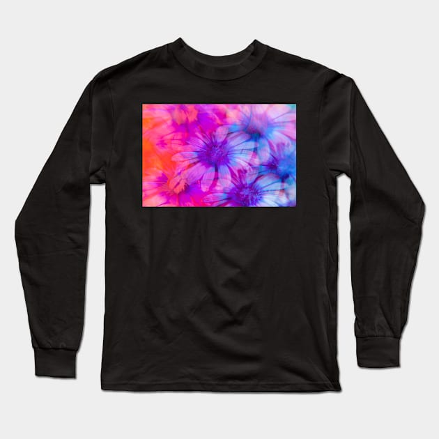 Daisies with a purple/orange gradient Long Sleeve T-Shirt by karinelizabeth